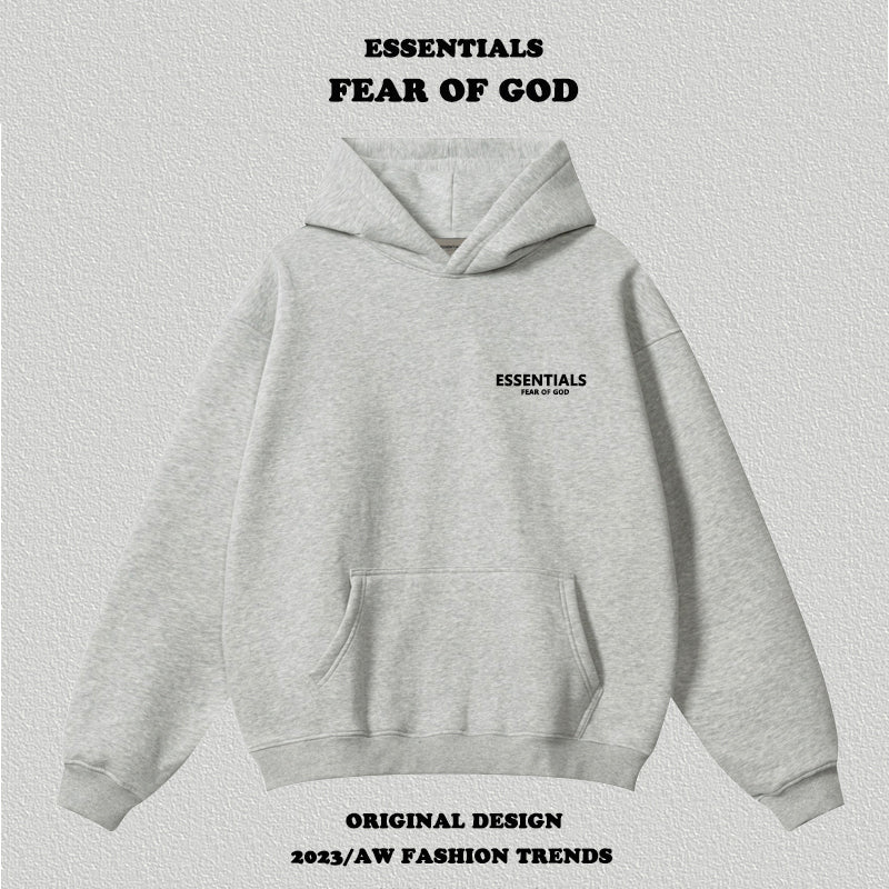 Essentials Letter Flocking Hoodie - HCDSHOP