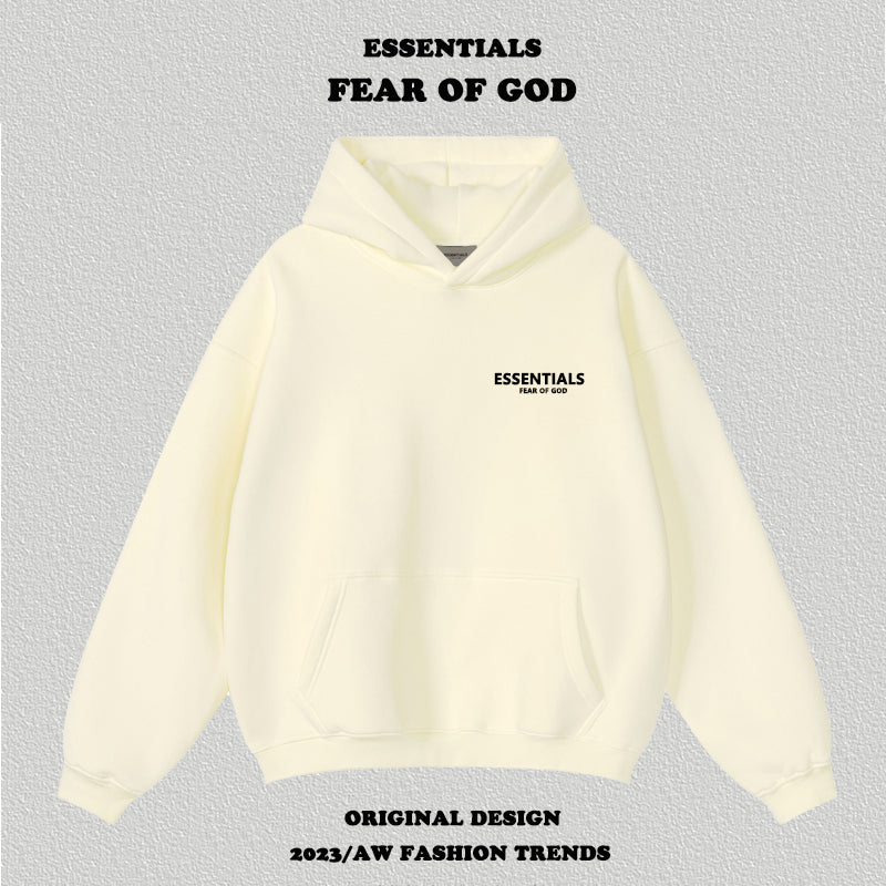 Essentials Letter Flocking Hoodie - HCDSHOP
