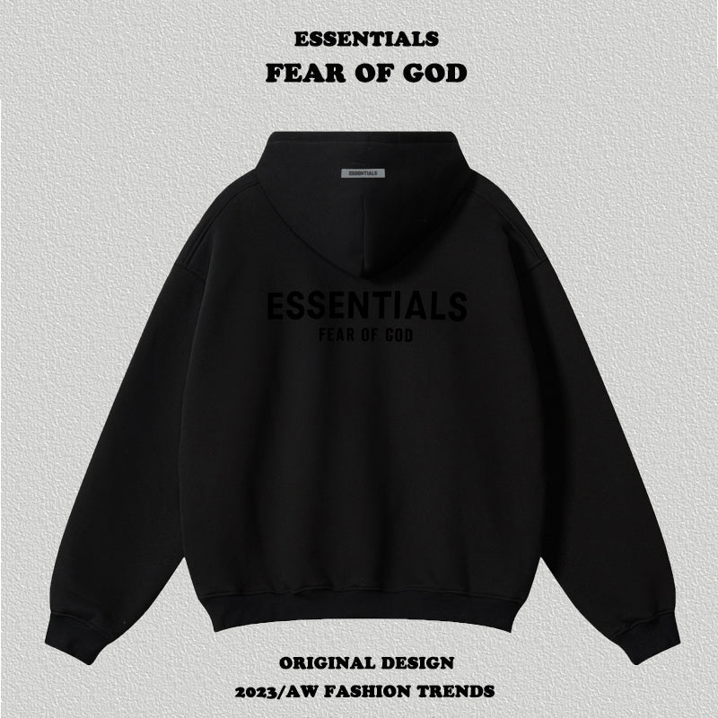 Essentials Letter Flocking Hoodie - HCDSHOP
