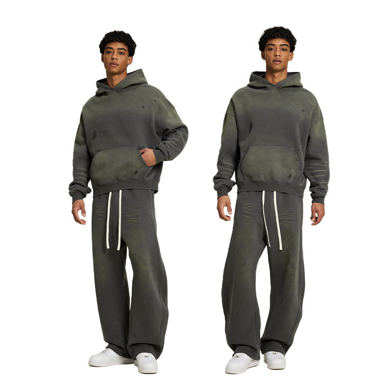 American Retro Streetwear Hoodie Set - HCDSHOP