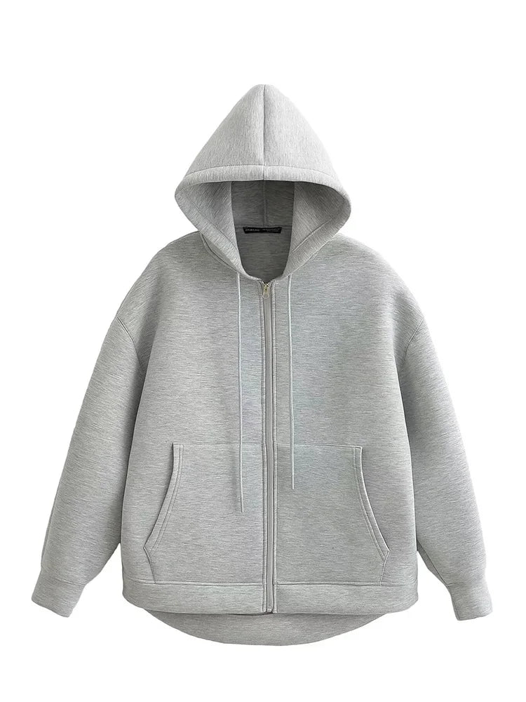 Women’s Casual Solid Zipper Hoodie - HCDSHOP
