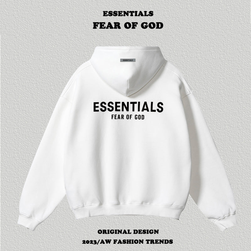 Essentials Letter Flocking Hoodie - HCDSHOP