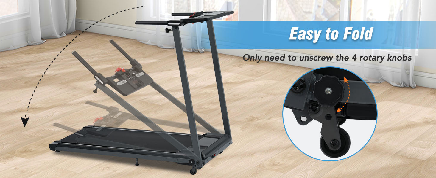 New 2.5HP Folding Walking Pad Treadmill with Incline & Bluetooth - Home