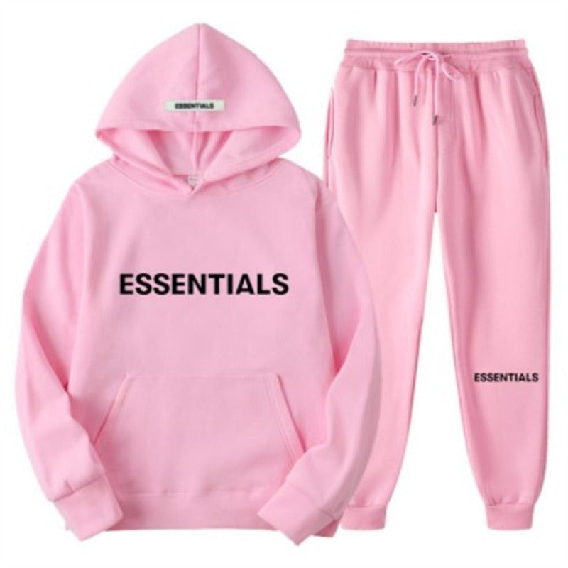 Fear of God Essentials Unisex Set: Hoodie and Pants Streetwear Fall-Winter