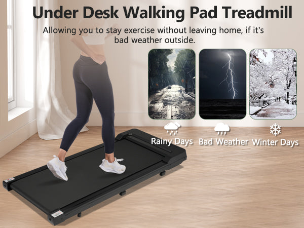 8.10 Walking Pad Treadmill for Home - 2.5HP, 0.6-4 MPH, 300 lbs, Remote Control