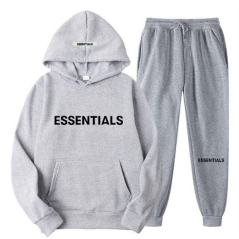 Fear of God Essentials Unisex Set: Hoodie and Pants Streetwear Fall-Winter