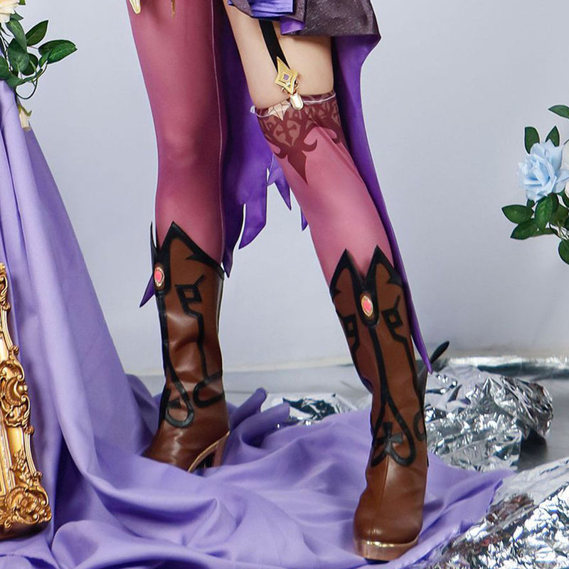 Genshin Impact Fischer cos Ropa Guilty Breaking Ropa de cosplay de cuero original de la hija imperial Zapatos a juego