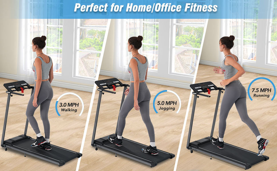 New 2.5HP Folding Walking Pad Treadmill with Incline & Bluetooth - Home