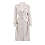 Belt and waist collection fashionable temperament single breasted solid color trench coat women's three-dimensional