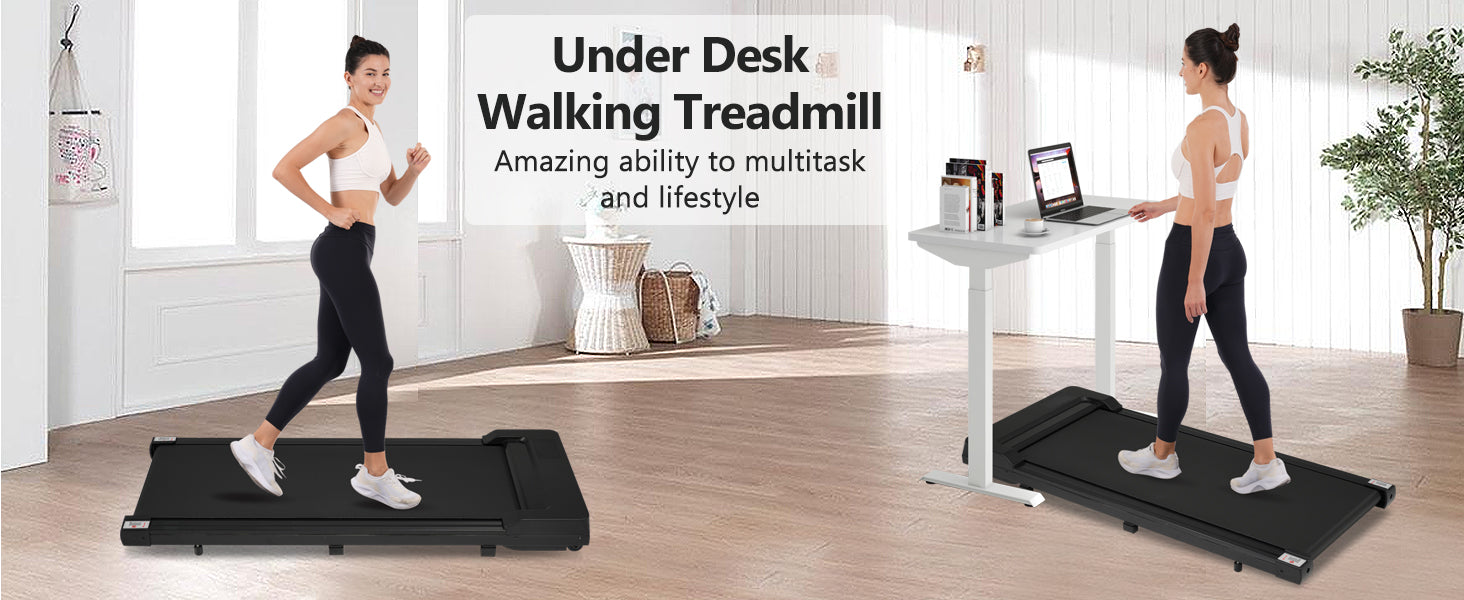 8.10 Walking Pad Treadmill for Home - 2.5HP, 0.6-4 MPH, 300 lbs, Remote Control