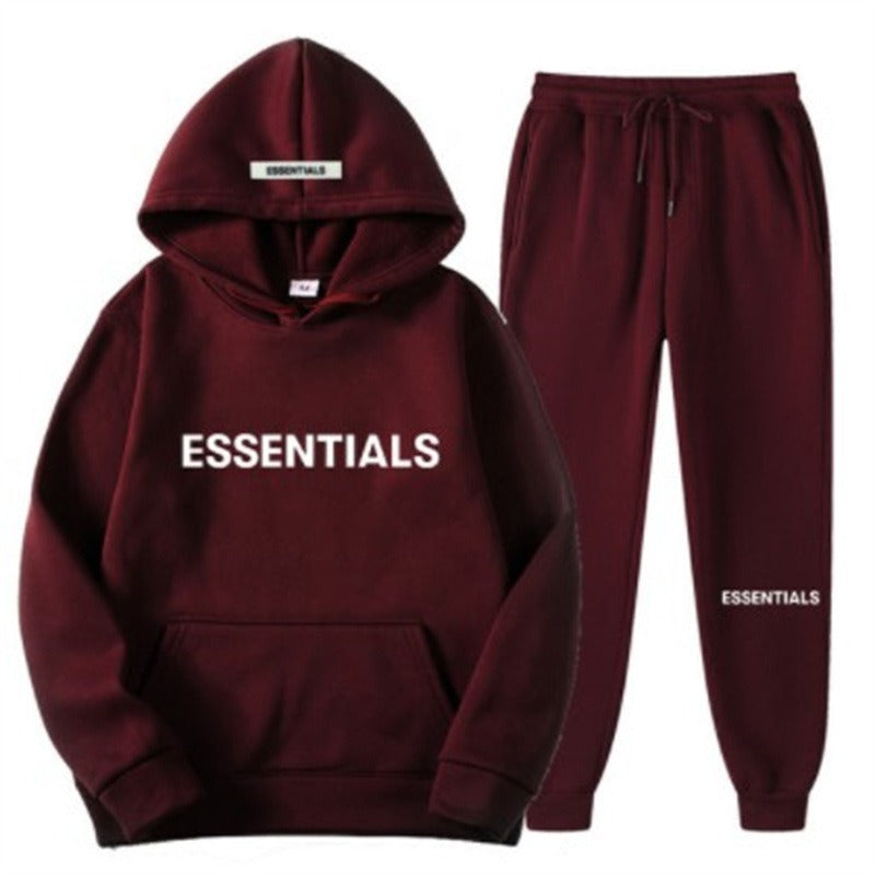 Fear of God Essentials Unisex Set: Hoodie and Pants Streetwear Fall-Winter