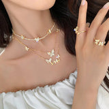 2020 Fashion Jewelry Exquisite Copper Inlaid Zircon Butterfly Pendant Sexy Female Clavicle Necklace - HCDSHOP