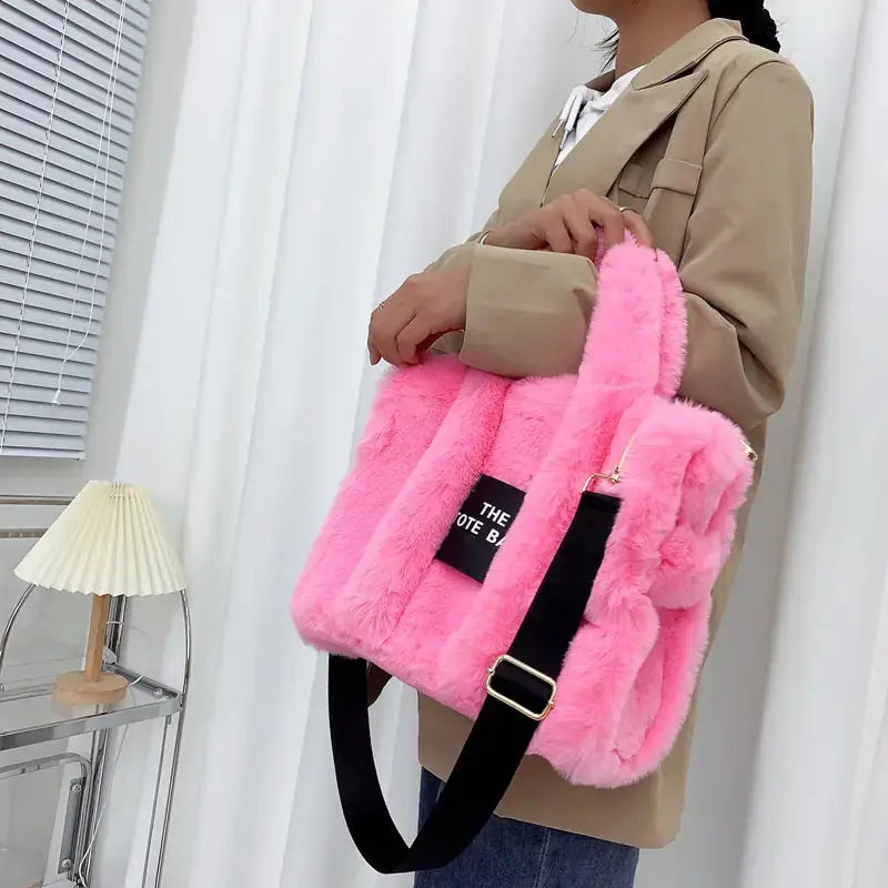 Designer Faux Fur Tote Bag - HCDSHOP