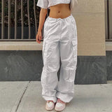 Button Low Waist Women's Cargo and Denim Pants - HCDSHOP