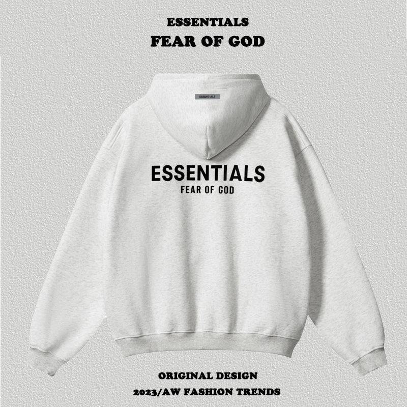 Essentials Letter Flocking Hoodie - HCDSHOP 