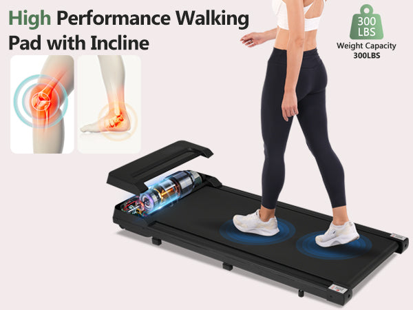 8.10 Walking Pad Treadmill for Home - 2.5HP, 0.6-4 MPH, 300 lbs, Remote Control