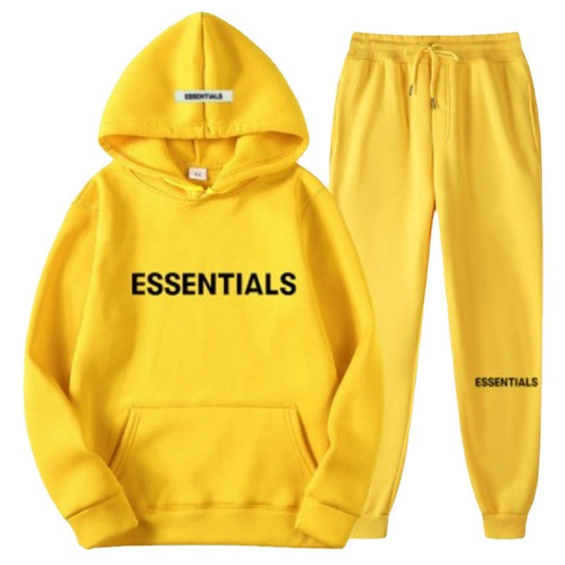 Fear of God Essentials Unisex Set: Hoodie and Pants Streetwear Fall-Winter