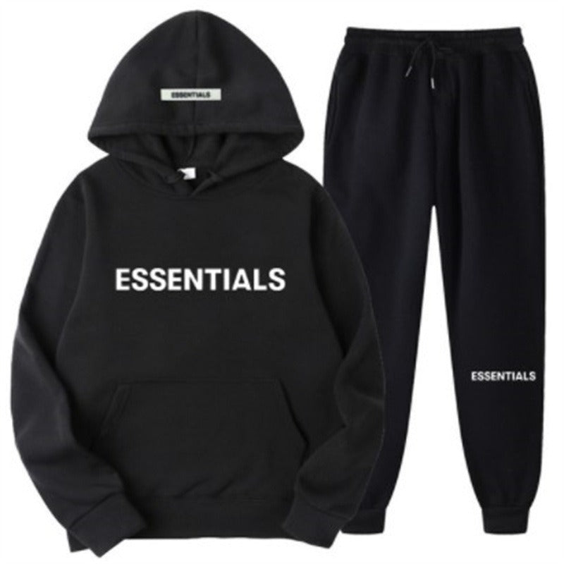 Fear of God Essentials Unisex Set: Hoodie and Pants Streetwear Fall-Winter