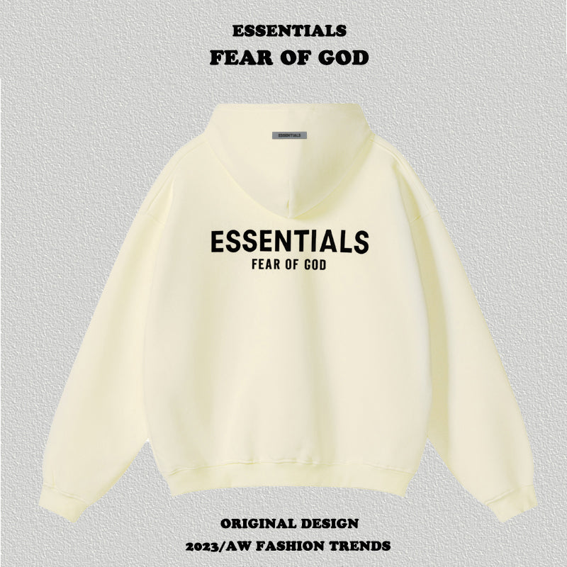 Essentials Letter Flocking Hoodie - HCDSHOP 