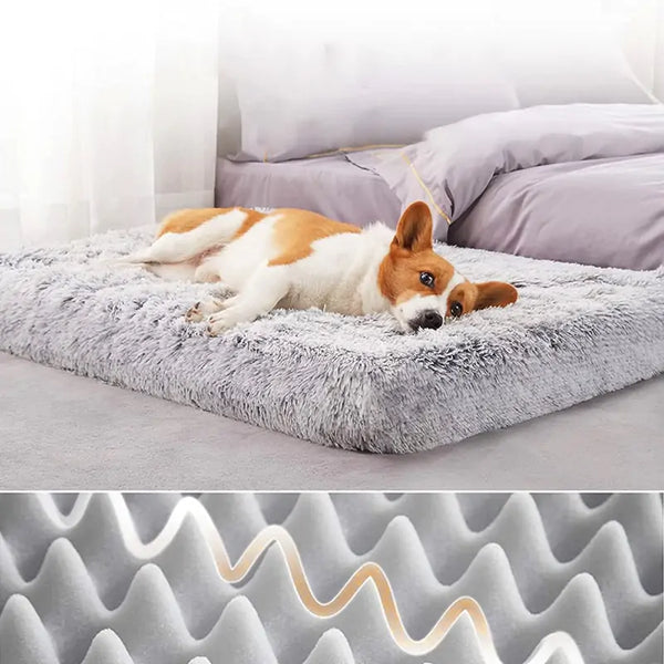 Cama de felpa lavable para perros