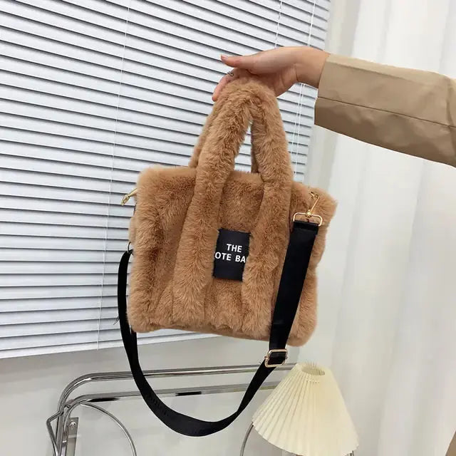 Designer Faux Fur Tote Bag - HCDSHOP