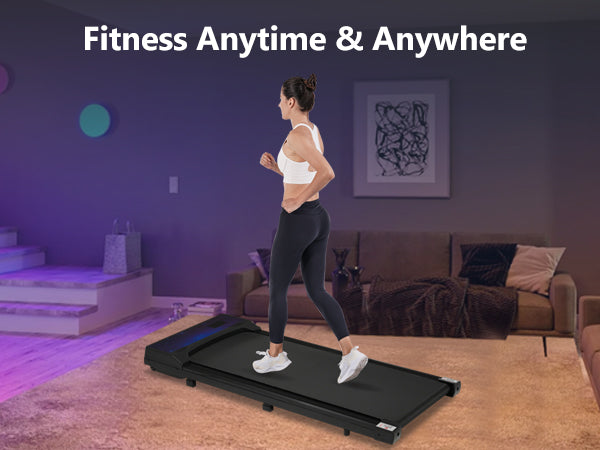 2.5HP Walking Pad Treadmill - 8.10 Under-Desk, 0.6-4 MPH, 300 lbs, Remote Control