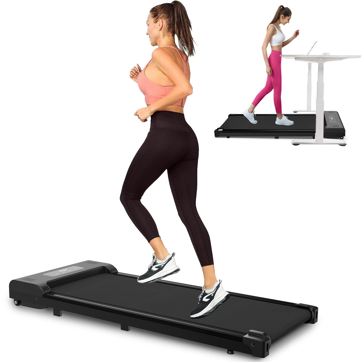 Undertable treadmill, walking mat, portable jogger with remote LED display (265 pounds)