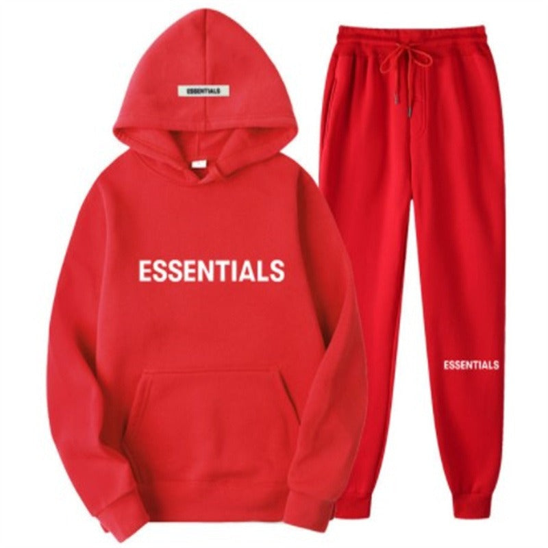 Fear of God Essentials Unisex Set: Hoodie and Pants Streetwear Fall-Winter