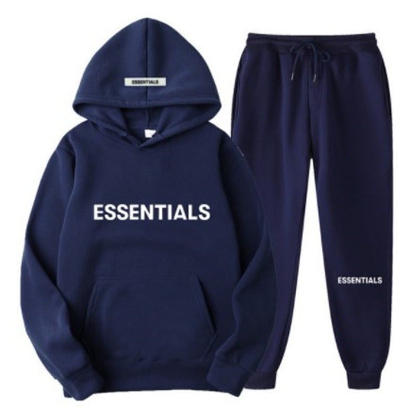 Fear of God Essentials Unisex Set: Hoodie and Pants Streetwear Fall-Winter