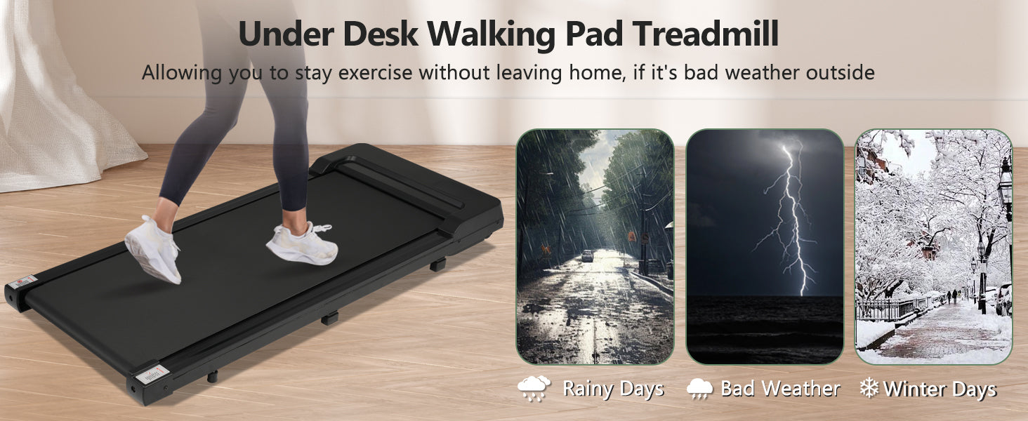 8.10 Walking Pad Treadmill for Home - 2.5HP, 0.6-4 MPH, 300 lbs, Remote Control