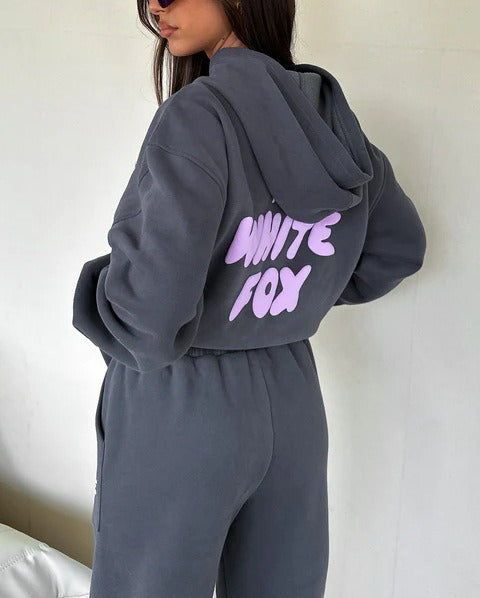 Autumn and winter new hoodie set with fashionable sports logo, long sleeved pullover hoodie two-piece set