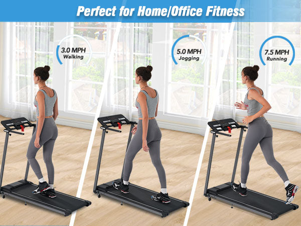 New 2.5HP Folding Walking Pad Treadmill with Incline & Bluetooth - Home