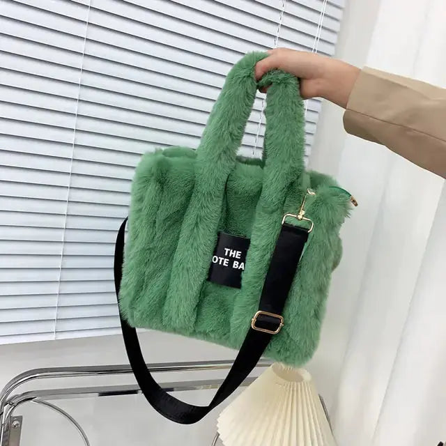 Designer Faux Fur Tote Bag - HCDSHOP