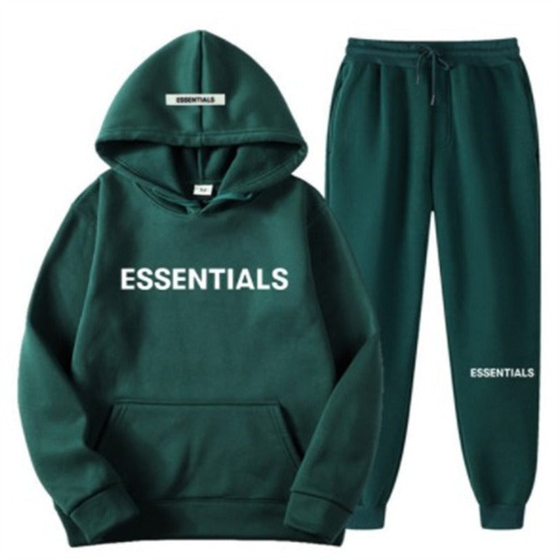 Fear of God Essentials Unisex Set: Hoodie and Pants Streetwear Fall-Winter