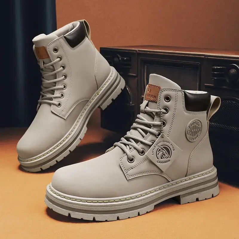 High Top Boots Men's Leather Shoes - HCDSHOP