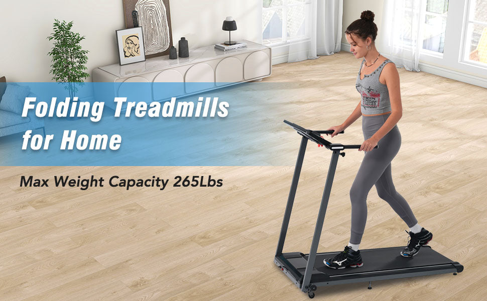 New 2.5HP Folding Walking Pad Treadmill with Incline & Bluetooth - Home