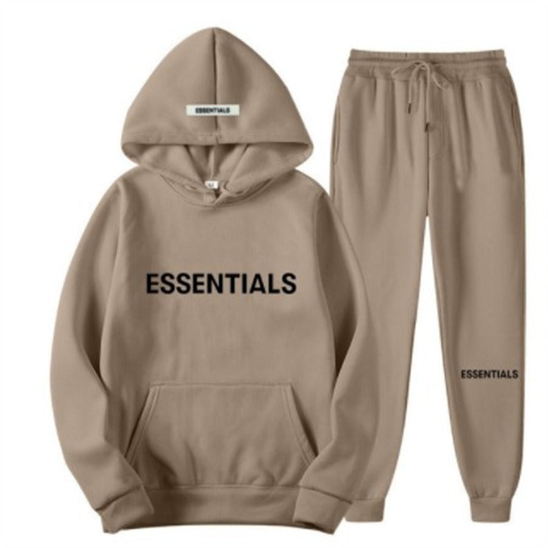 Fear of God Essentials Unisex Set: Hoodie and Pants Streetwear Fall-Winter