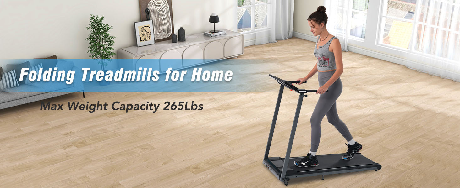 New 2.5HP Folding Walking Pad Treadmill with Incline & Bluetooth - Home