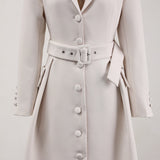 Belt and waist collection fashionable temperament single breasted solid color trench coat women's three-dimensional