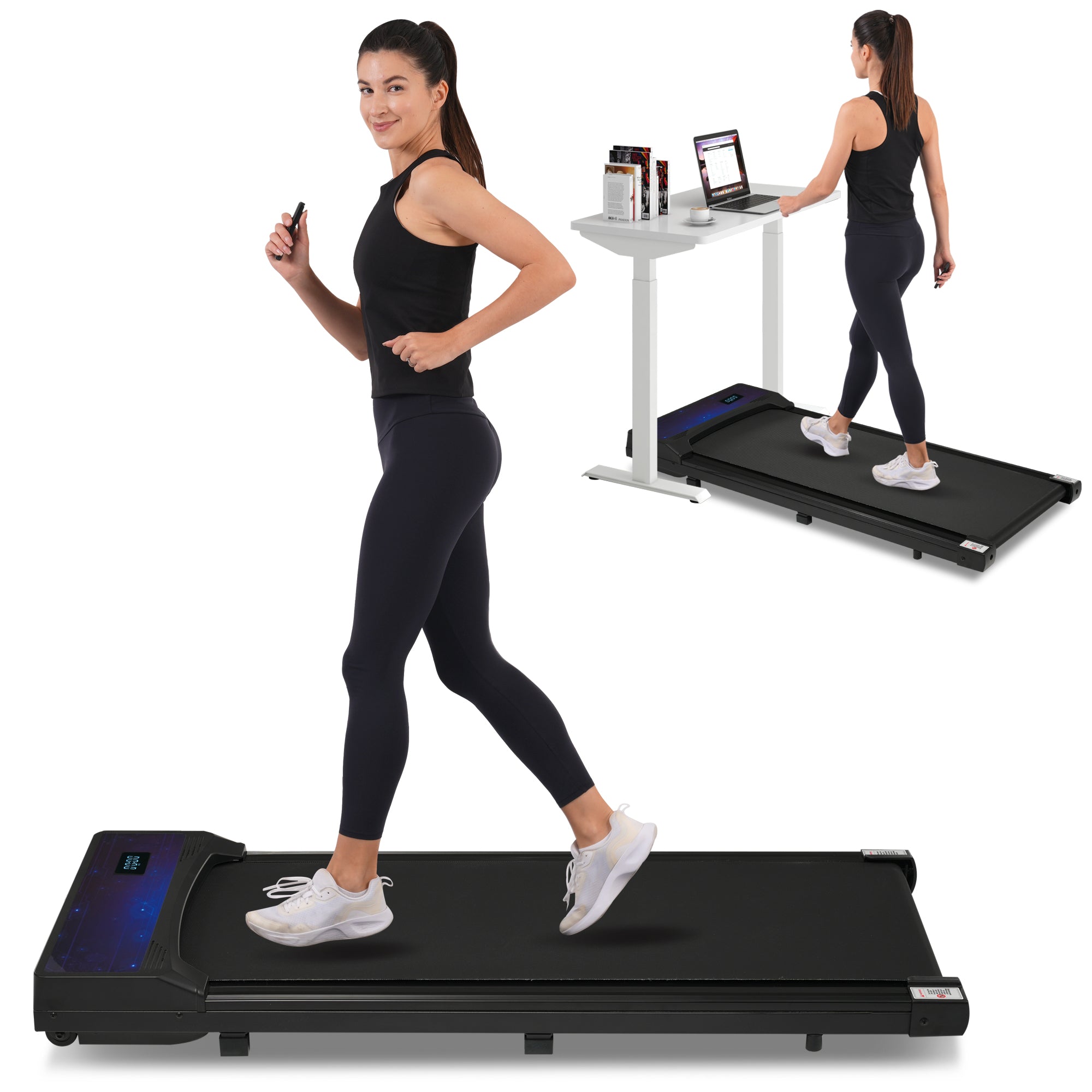 2.5HP Walking Pad Treadmill - 8.10 Under-Desk, 0.6-4 MPH, 300 lbs, Remote Control