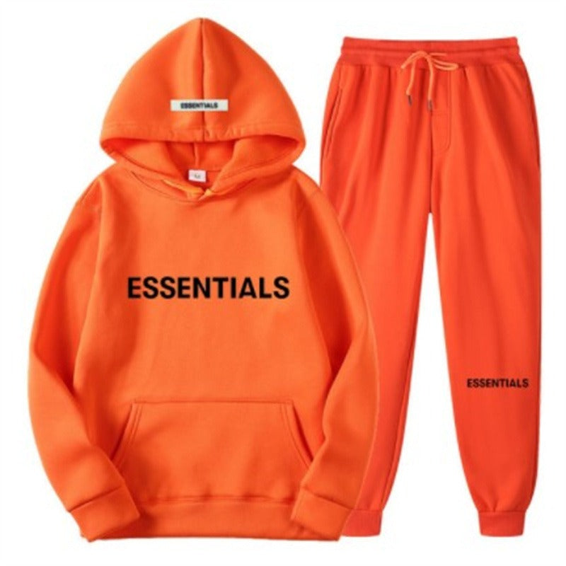 Fear of God Essentials Unisex Set: Hoodie and Pants Streetwear Fall-Winter