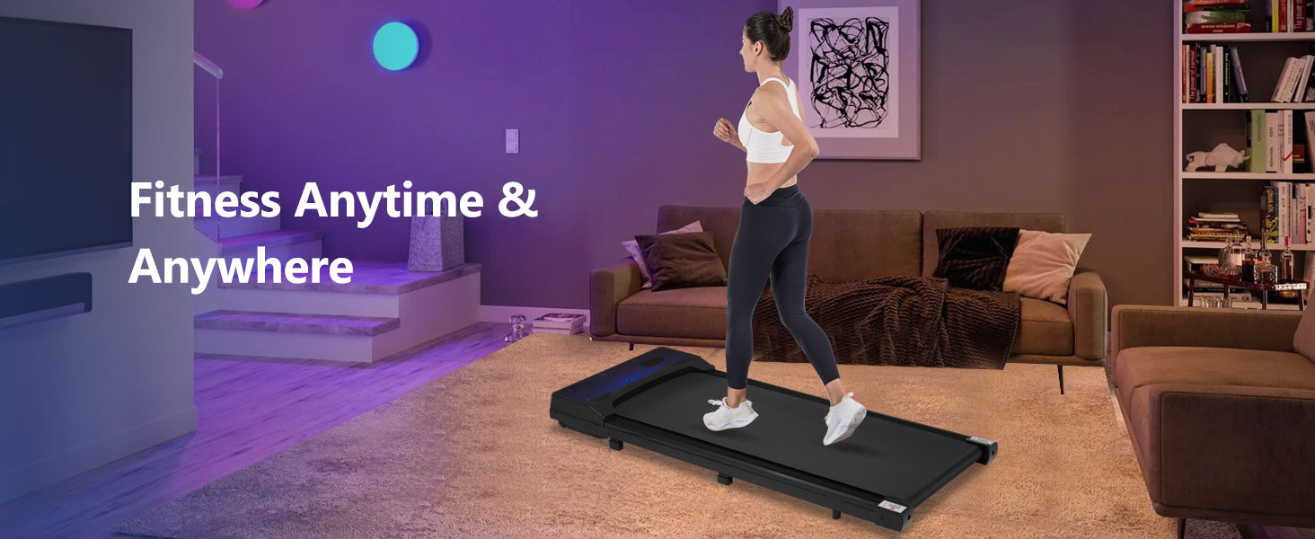 2.5HP Walking Pad Treadmill - 8.10 Under-Desk, 0.6-4 MPH, 300 lbs, Remote Control