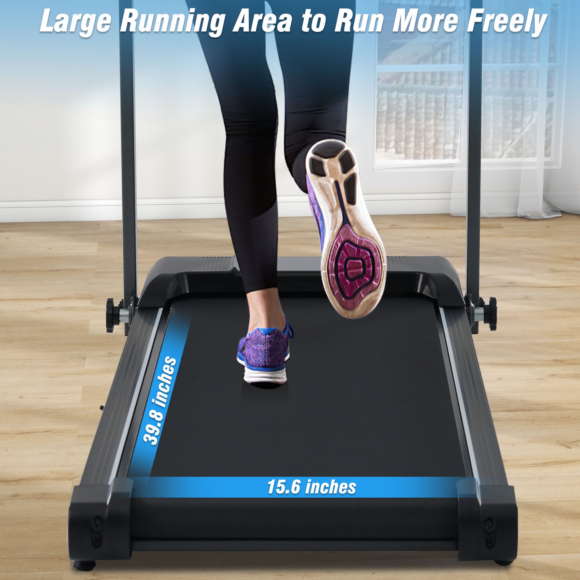 New 2.5HP Folding Walking Pad Treadmill with Incline & Bluetooth - Home