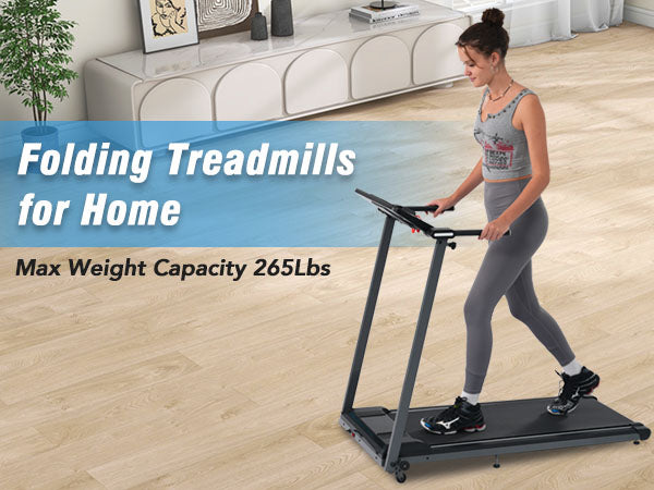 New 2.5HP Folding Walking Pad Treadmill with Incline & Bluetooth - Home