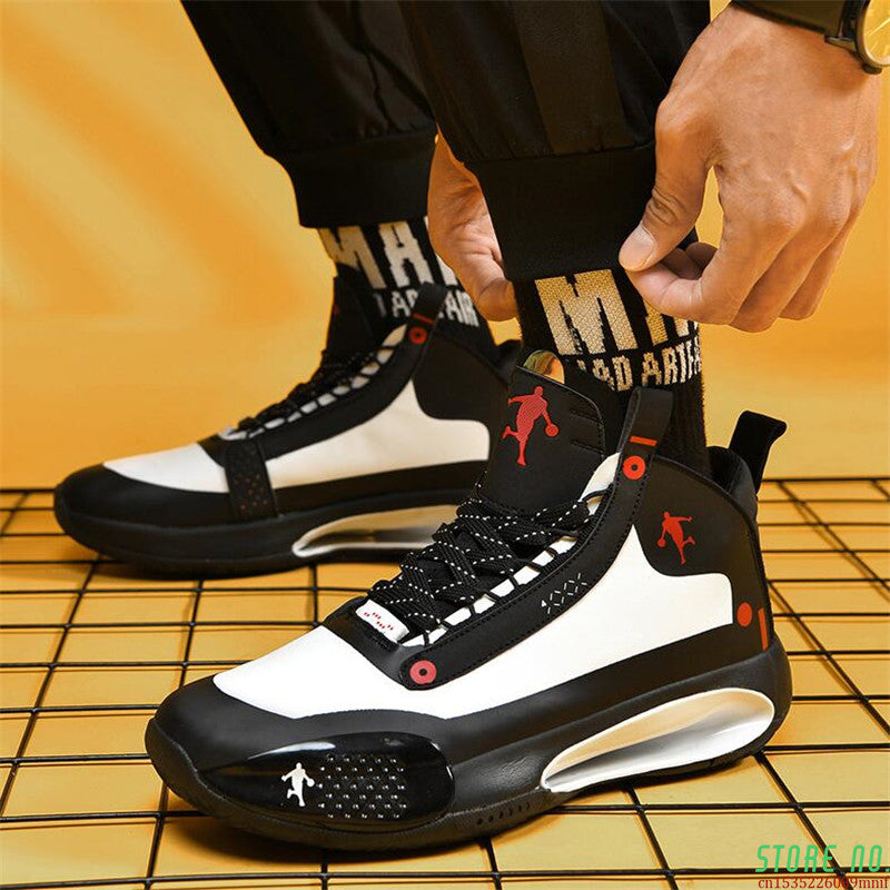 Fashion Comfortable High Top Basketball Shoes Men Cushioning Basketball Sneakers Unisex Training Basket Shoes New Men Trainers