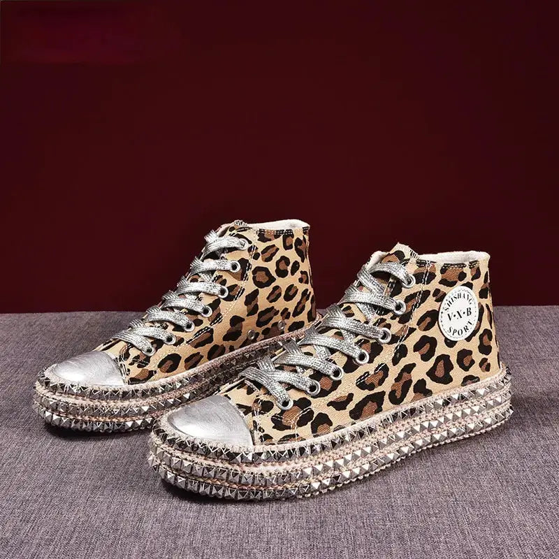 Women Leopard Canvas Shoes - HCDSHOP