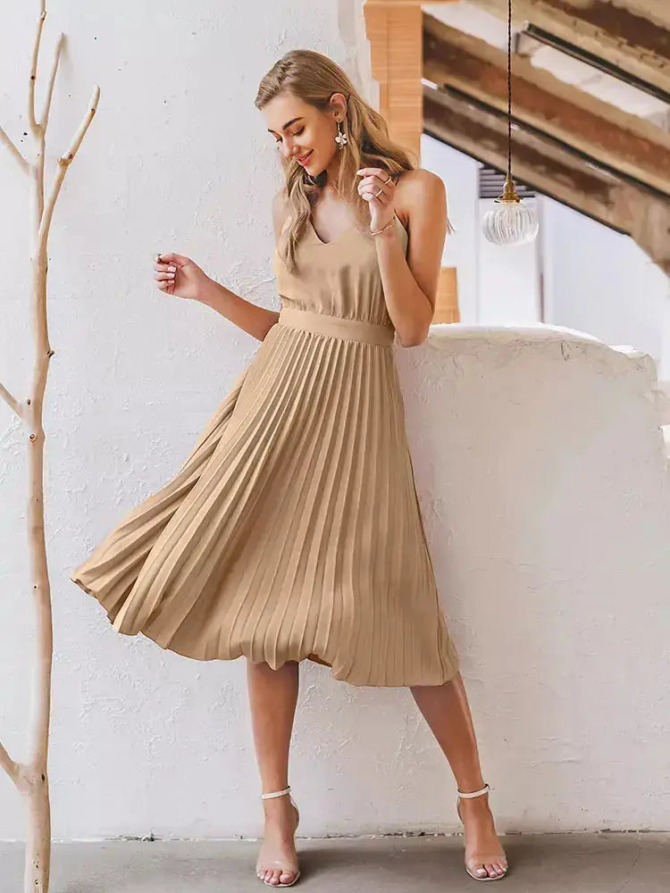 Wonder Pleated Midi Dress - HCDSHOP