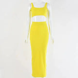 Neon Color Sexy Ribbed Dress Set - HCDSHOP