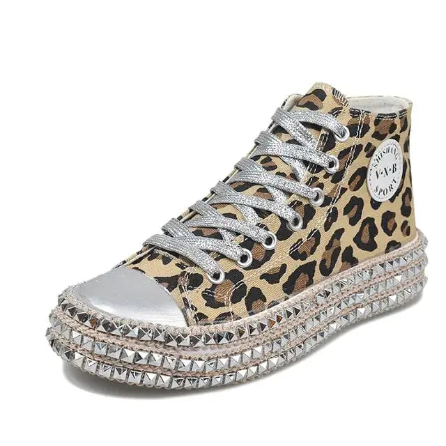 Women Leopard Canvas Shoes - HCDSHOP