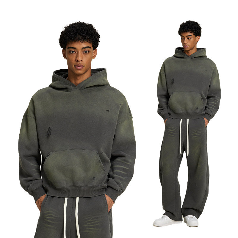 American Retro Streetwear Hoodie Set - HCDSHOP 
